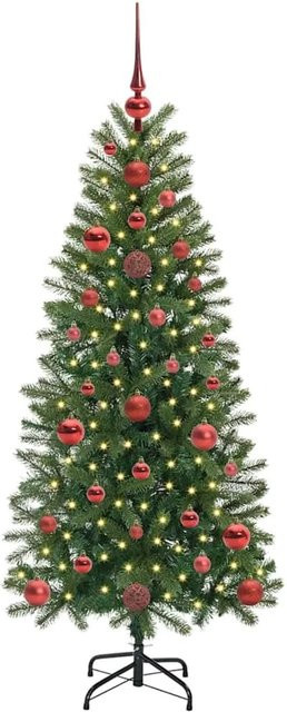 vidaXL Künstlicher Weihnachtsbaum mit 150 warmweißen LEDs in Grün, Höhe: 120 cm, aus PE und PVC - Bild 1