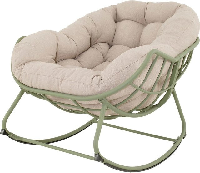 Lesli Schaukelstuhl Cozy Aluminium in Beige B/T/H: 97 x 117 x 82 cm - Bild 1