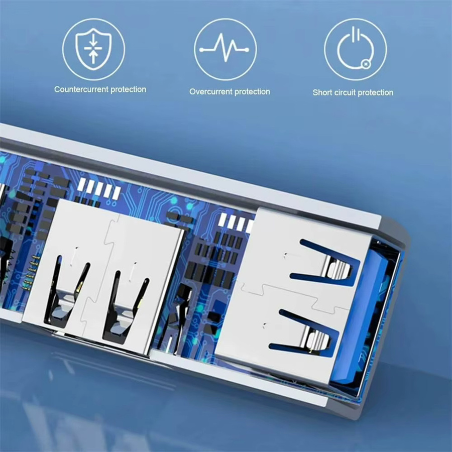 Maerknon 3-in-1 USB-Hub-Dockingstation in Silber mit USB 3.0 und USB-C für Laptop und PC - Bild 4