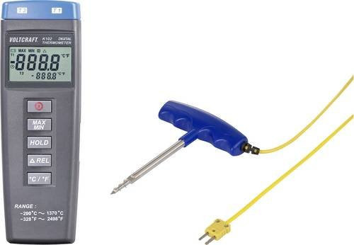 Voltcraft K102 + TP 301 Temperatur-Messgerät mit Fühler-Typ K in Multicolour - Bild 1
