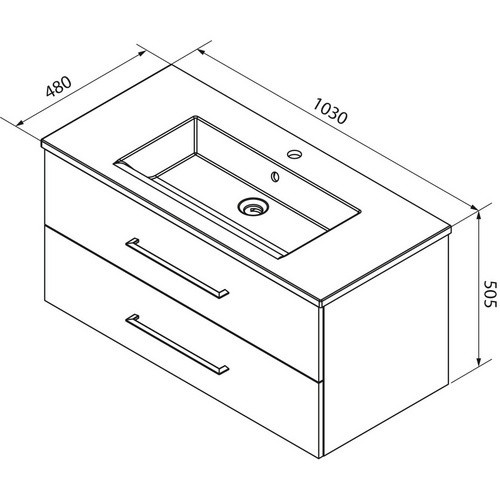 Fackelmann Badmöbel-Set b.perfekt in Asteiche Braun mit Soft-Close-Türen und Schubladen, Wandmontage, B/H/T: 103 x 50,9 x 48 cm - Bild 3