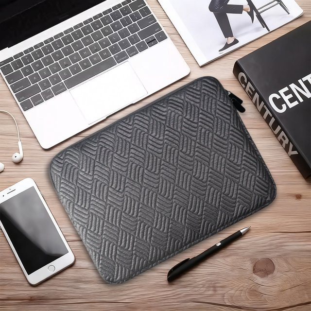 SZBRYTMAX Modische Leder-Laptoptasche in Silber für MacBook Air Pro und Tablets von 13 bis 16 Zoll - Bild 1