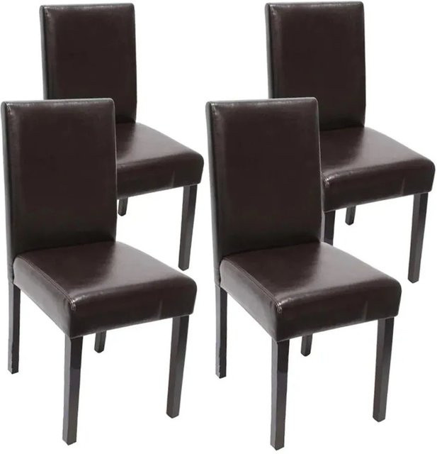 MCW 4er-Set Esszimmerstühle Littau aus Leder in Braun mit dunklen Beinen - Bild 2
