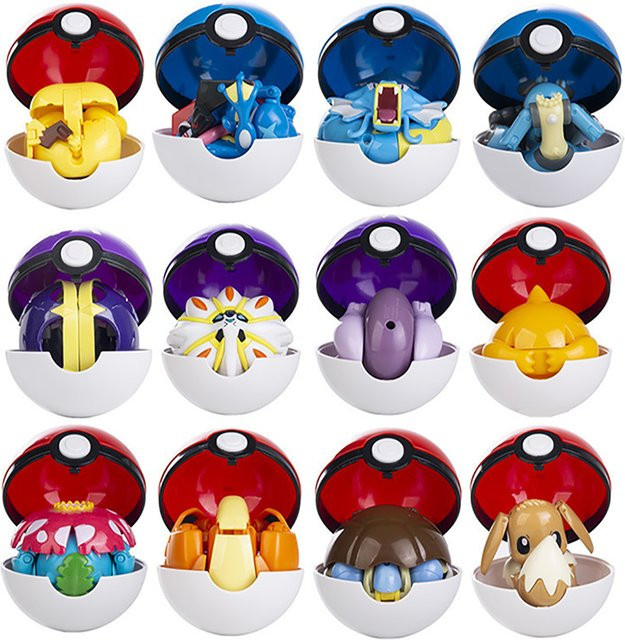 Pokémon Transform Poké Ball Pikachu Charizard Bulbasaur Mewtwo Gengar, Modellpuppe - Bild 1