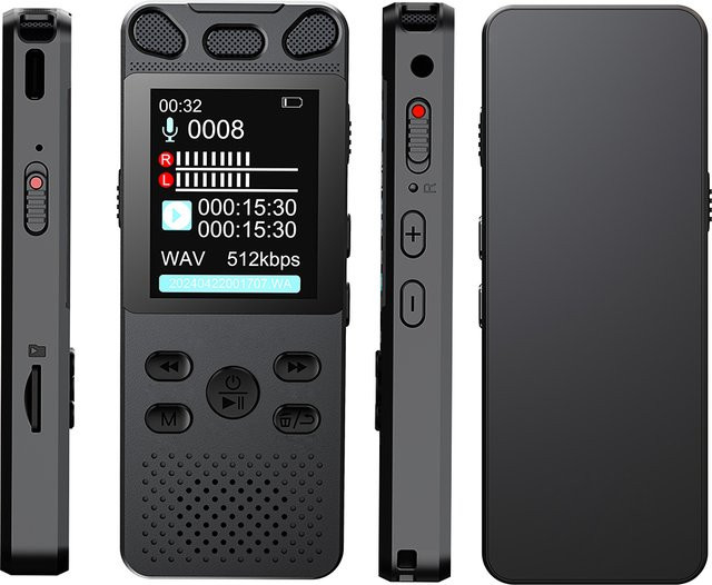 Vandlion V71 Sprachaktivierter digitaler Audio-Voice-Recorder mit Rauschunterdrückung und One-Key-Bedienung in Schwarz - Bild 1