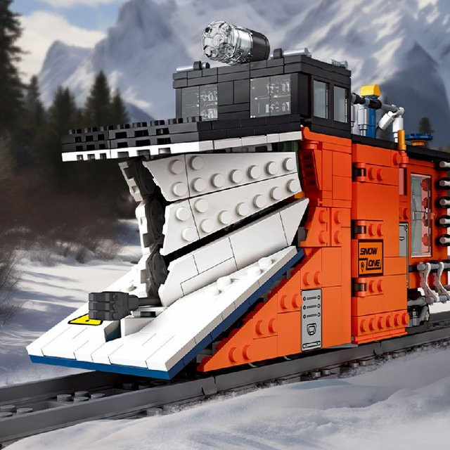 Barweer Klemmbausteine Technik Schneeschaufel-Zug Set mit 945 Teilen, Mehrfarbiges Modell für Erwachsene und Kinder - Bild 1