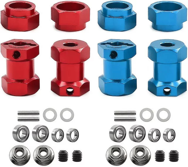Tamiya Metall-Rad-Sechskant-Nabenadapter, Zubehör, Blau - Bild 1