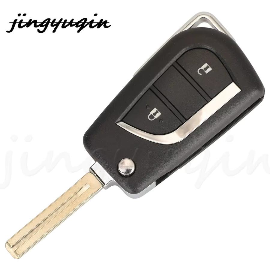 Jingyuqin Smart Remote Auto Schlüsselanhänger BA2TA 2 Tasten Klappschlüssel 433 MHz 8A Chip für Toyota Hilux 2015 - 2020 und Yaris Cross, Schwarz - Bild 2