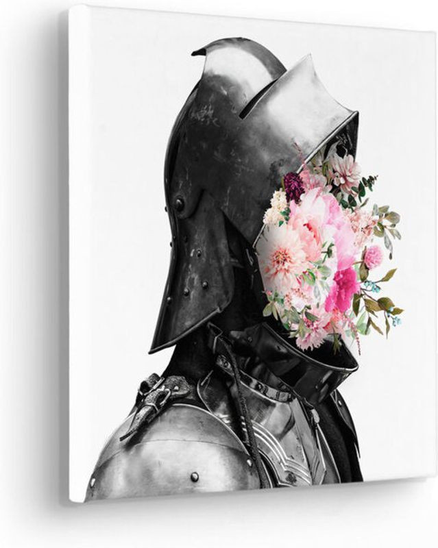 Komar Canvasbild Sir Flowerhead – Quadratische Leinwand in Gelb und Mehrfarbig mit floralem Vintage-Design – B/H: 30 x 30 cm - Bild 1