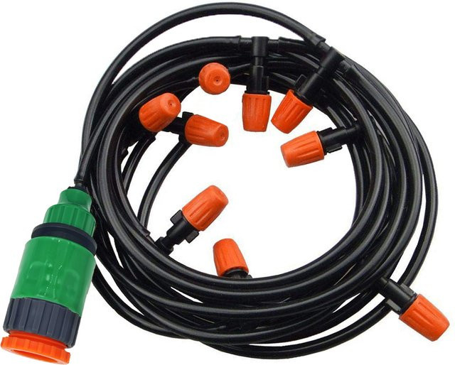 Automatisches Nebeldüsen-Bewässerungssystem für den Garten mit PE-Schlauch und Stecker, Schwarz - Bild 1