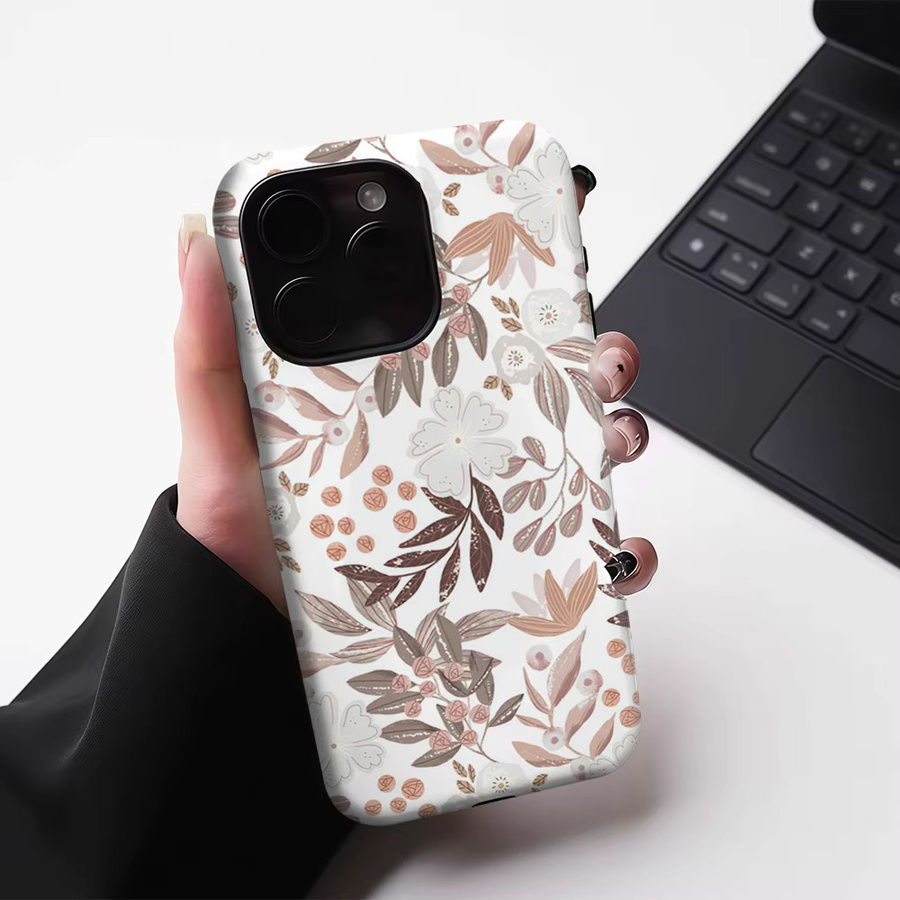 Potdemiel Robuste Handyhülle mit Blätter-Design für iPhone 17 16 15 14 13 Pro Max Plus, Magnetisch, Mehrschichtig, Multicolour - Bild 3