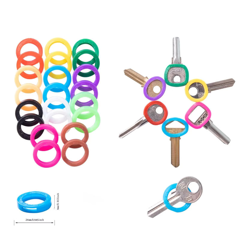 Buntes Schlüsselkappen-Set aus Kunststoff zur flexiblen Schlüsselkennzeichnung in Multicolor - Bild 2