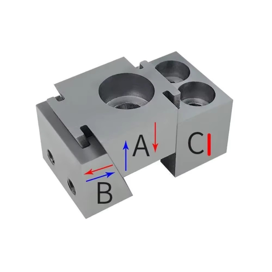 Präzisions-Schraubstock für CNC-Bearbeitung mit Doppel-Seiten-Vorrichtung und Multi-Station-Keilspannblock in Silber (M6, M8, M10) - Bild 3