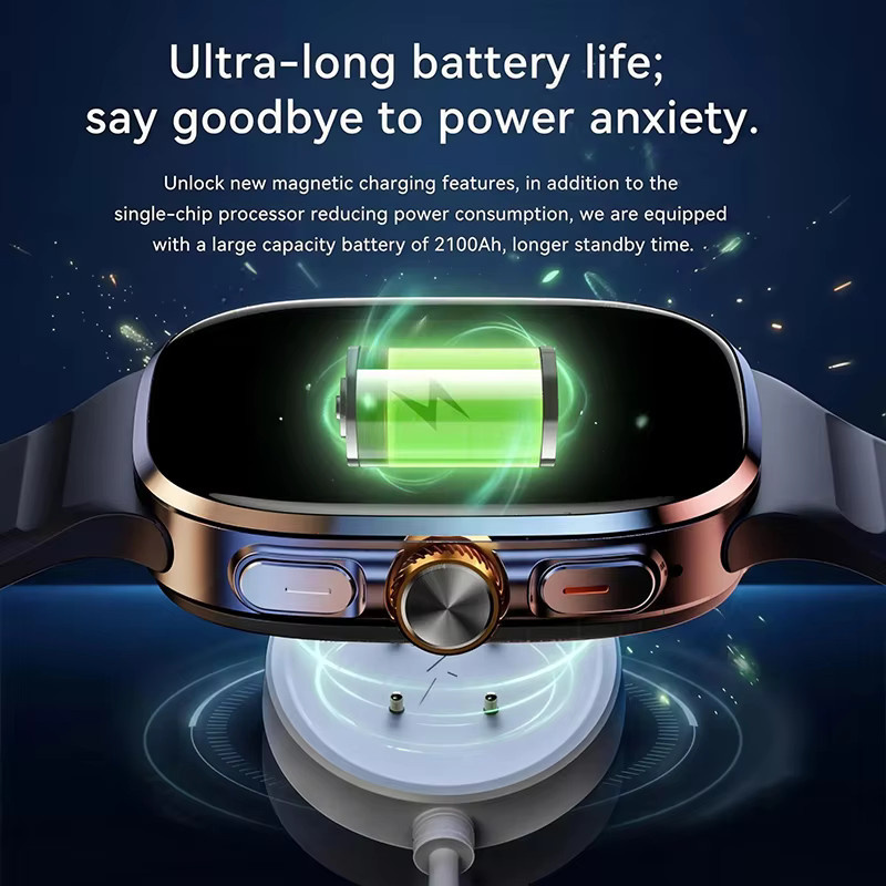 GUHUAVMI Android Smartwatch in Gold mit 32GB Speicher, WiFi 5G, Videoanruf, GPS, Google Maps und AMOLED Display sowie 2100mAh Akku - Bild 6