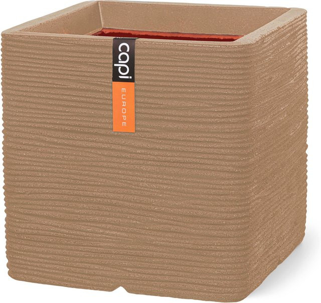 CAPI EUROPE Blumentopf quadratisch in Beige, B/T/H: 40 x 40 x 40 cm - Bild 1