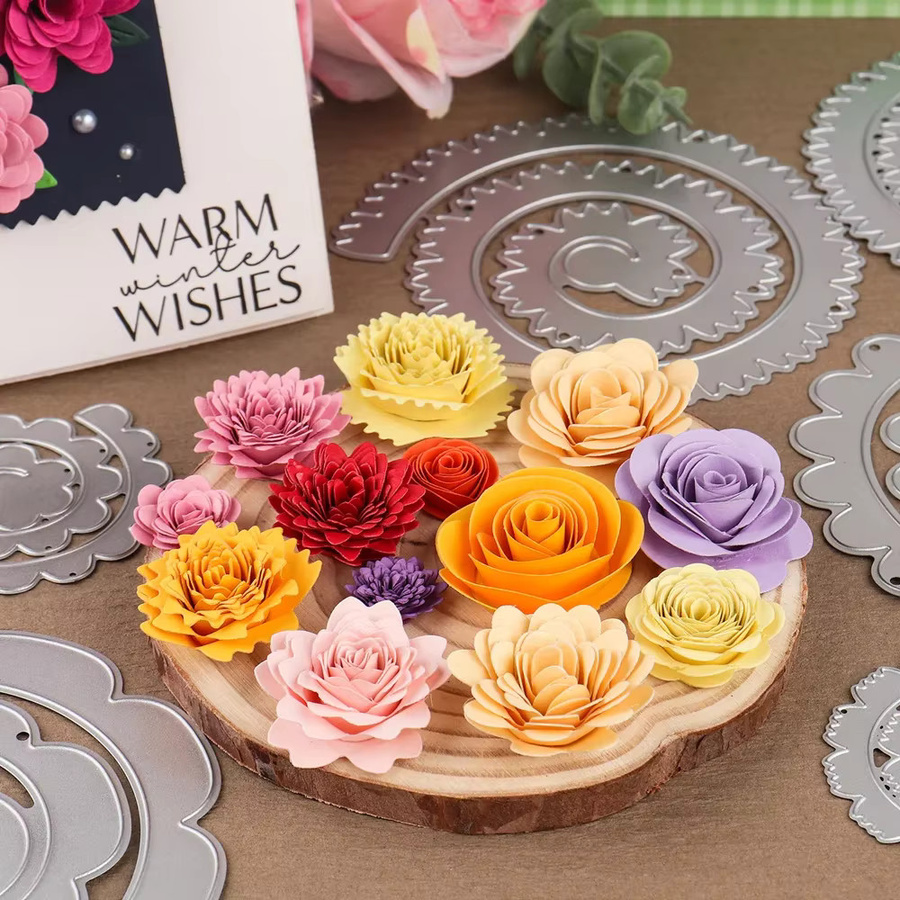 3D Spiralförmige Blumen Girlande Stanzformen für DIY Scrapbooking und Papierhandwerk - Bild 2