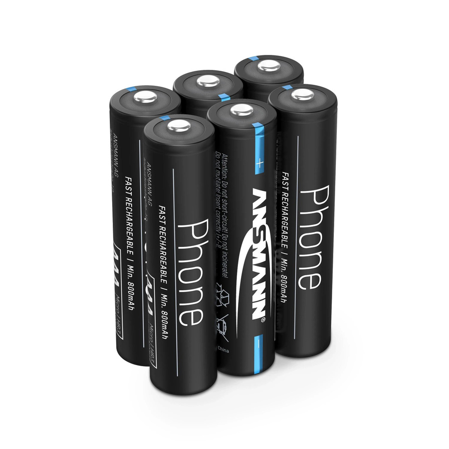 Ansmann Akkus Micro AAA NiMH 1,2V 800 mAh, 6 Stück, Schwarz - Bild 2
