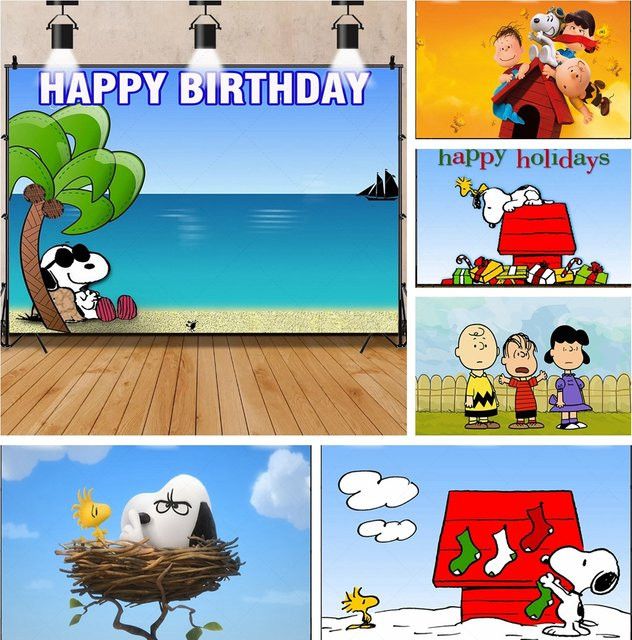 KAYOU Snoop-y Cartoon Party Hintergrund für Geburtstag und Baby Shower in Multicolor als Fotobox Banner und Kinder Fotografie Studio Requisiten - Bild 1