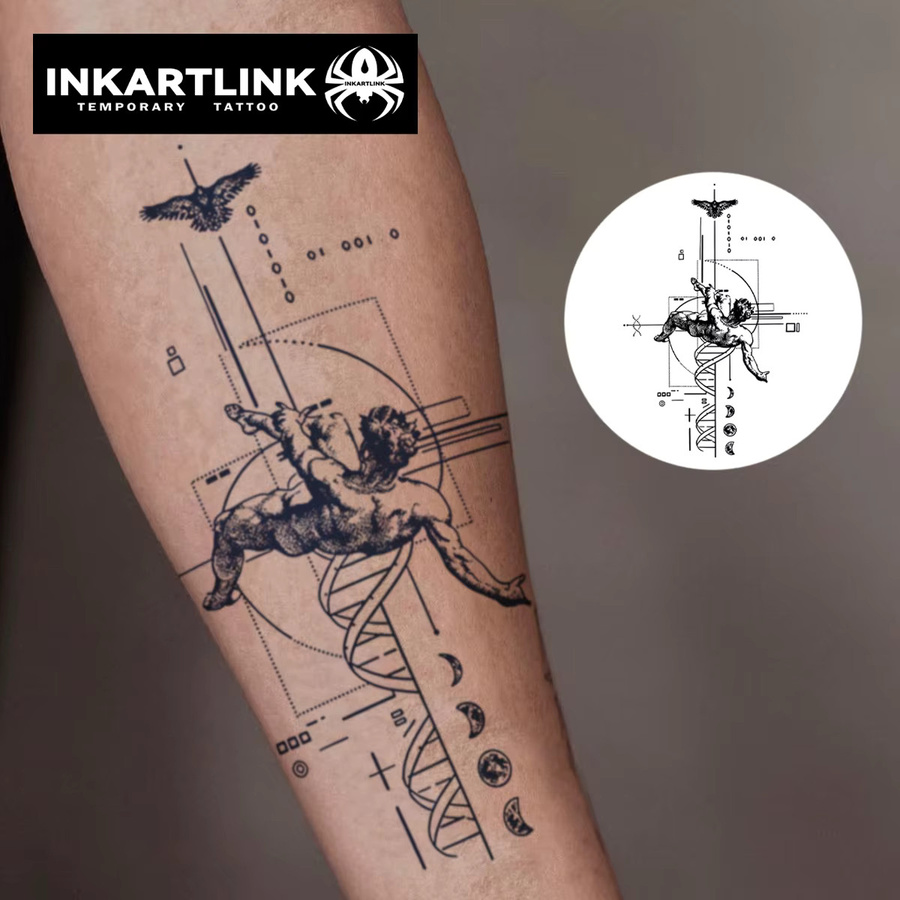 INKARTLINK Temporärer Tattoo-Aufkleber Fallen Angel, wasserfest, semi-permanent - Bild 2