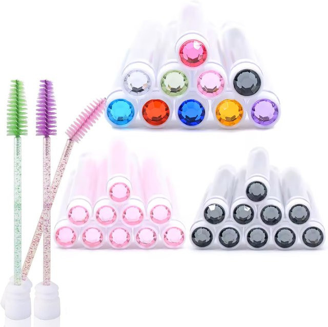 PANLWJ Augenbrauen-Applikatoren, 10 Stück, Spoolies, lila, glänzend - Bild 1