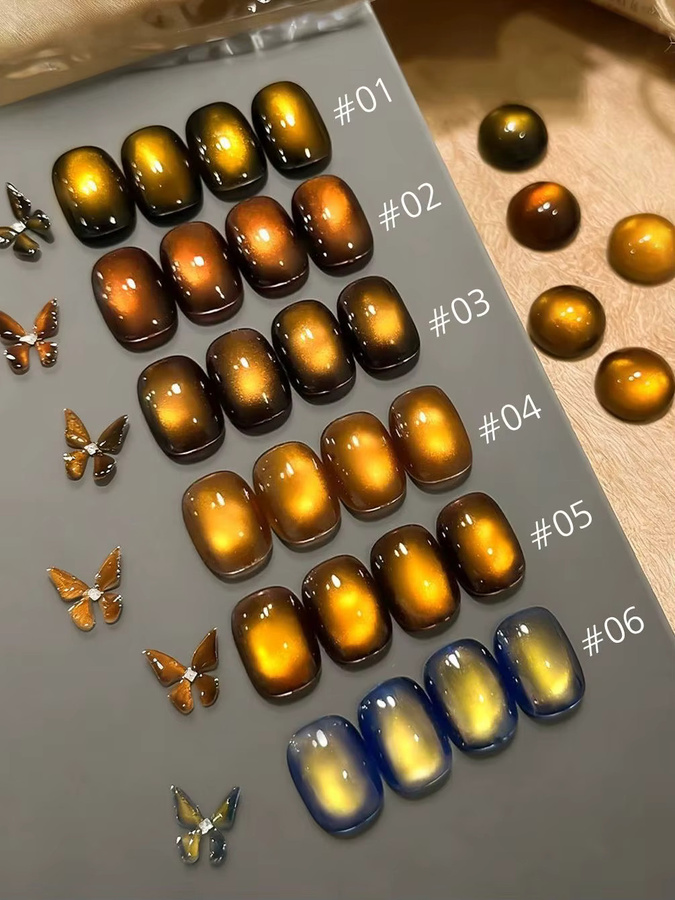 MIANEL Nagelgel Akazien-Katzenauge, Gold, schimmernd - Bild 7