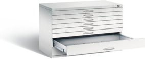 C+P Flachablageschrank Serie 7100_7200 in Lichtgrau, H x B x T: 76 x 110 x 76,5 cm - Bild 1
