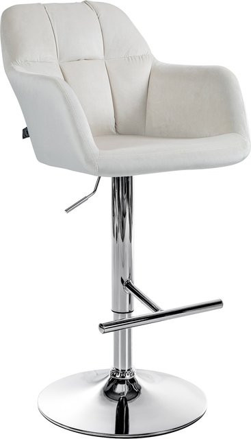 CLP Barhocker Natoma aus Samt mit Metallgestell, 360 Grad drehbar und höhenverstellbar, B/T/H: 57 x 59 x 118 cm - Bild 1