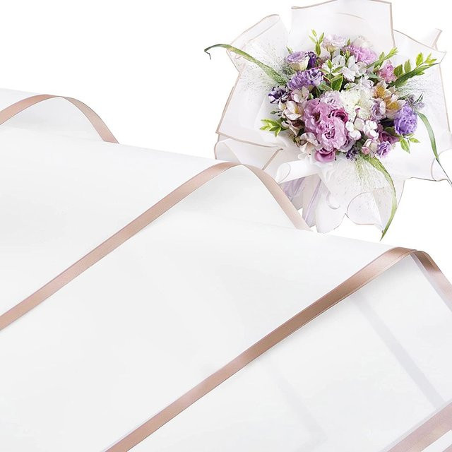 20 Blatt wasserdichtes Blumenpapier mit Goldrand zum Einwickeln für DIY-Bastelarbeiten in 18 Farben - Bild 1