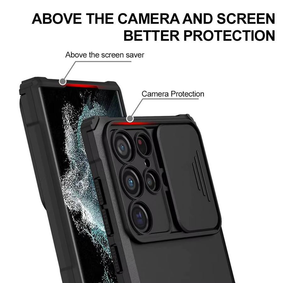 Stoßfeste Handyhülle mit Bumper Stand Cover für Samsung Galaxy S25 Ultra, S25 Edge, S24 Plus, S23FE und S22 Ultra in Blau oder Schwarz - Bild 5