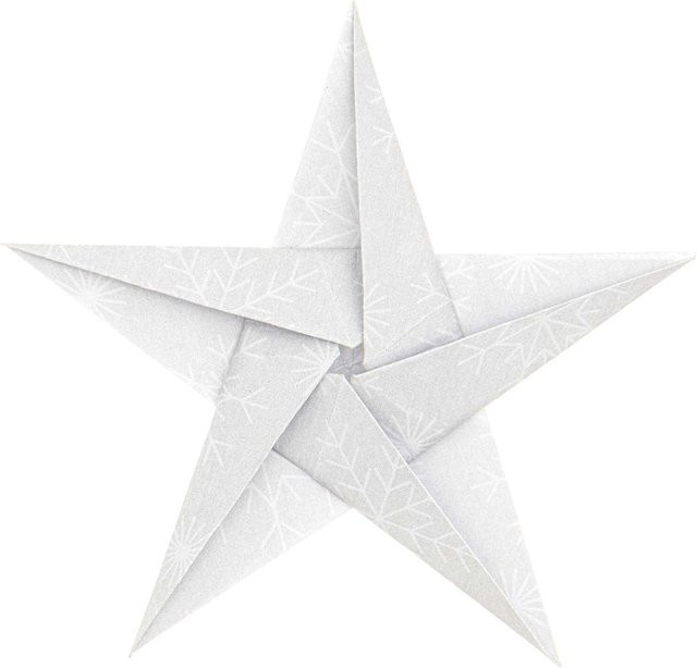 Rico Design Paper Poetry Bascetta Origamipapier Schneeflocken Weiß, B/H: 20 x 20 cm - Bild 1