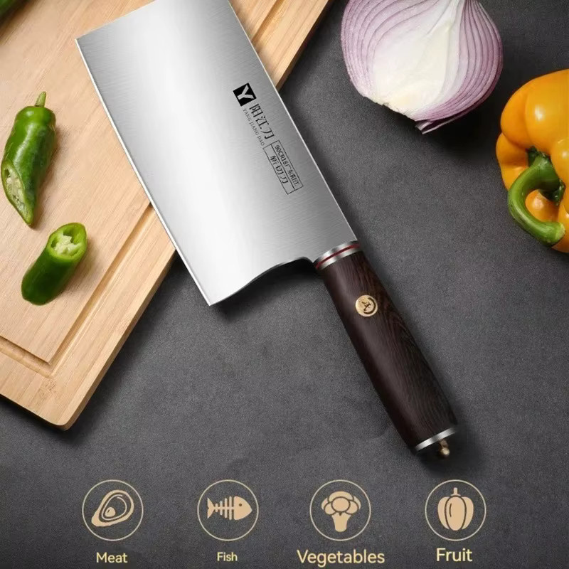 PLYS Hackmesser aus Edelstahl für Fleisch und Knochen, Silber, 9Cr18 Küchenmesser - Bild 3