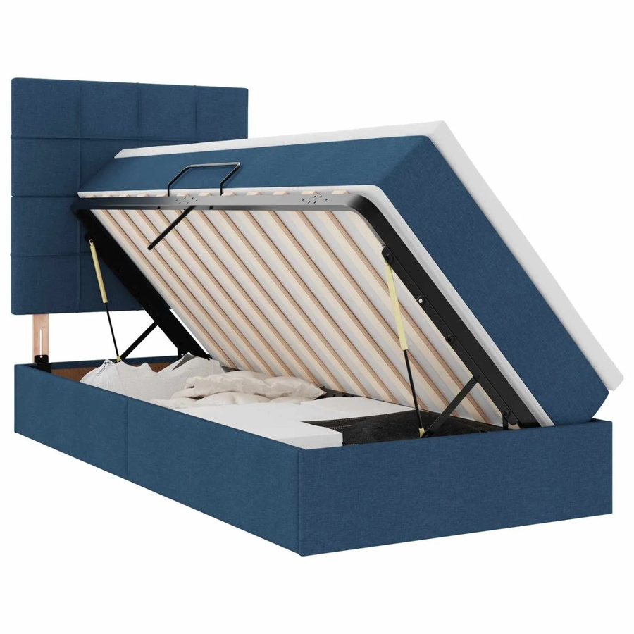 vidaXL Aufbewahrungsbett mit Matratze in Blau, B/T/H: 90 x 200 x 128 cm - Bild 2