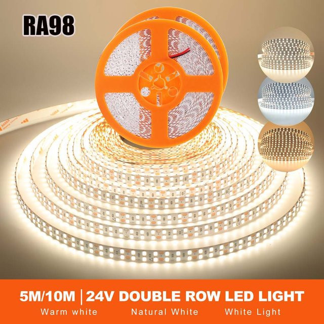 HEGEHE LED-Streifen IP20 SMD 2835 mit 240 LEDs/m, DC 24V, CCT flexibler LED-Band in Weiß - Bild 1