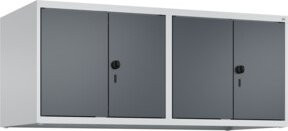 C+P Aufsatzschrank Classic PLUS mit 4 Abteilen, Wandmontage, Stahl, B/H/T: 120 x 50 x 50 cm, Lichtgrau/Anthrazitgrau - Bild 1