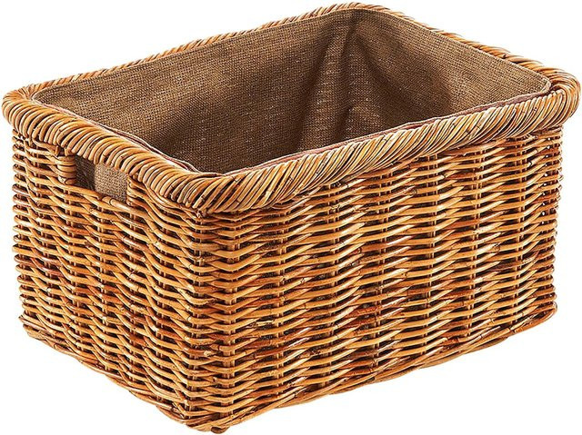 Kobolo Holztrage aus Rattan mit abnehmbarem Leinenstoff in Braun - Bild 1
