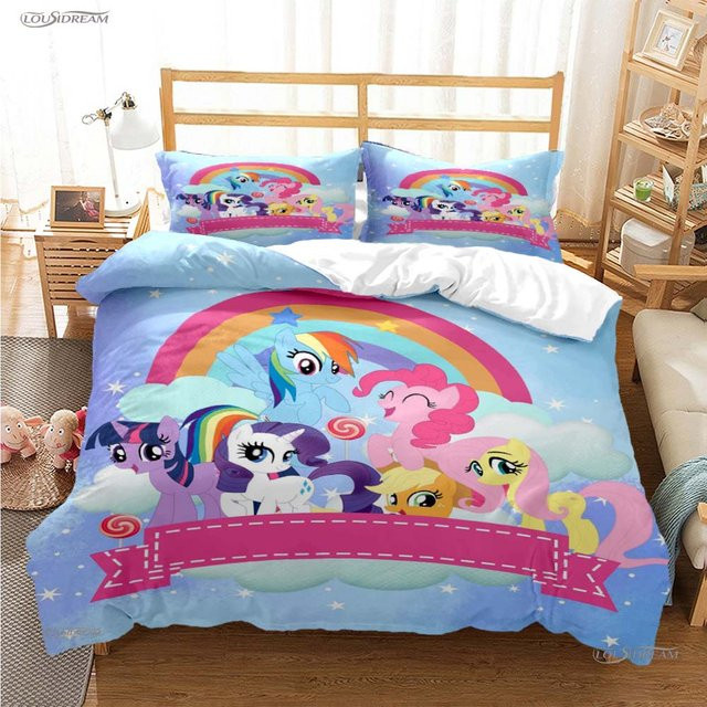 My Little Pony Bettwäsche-Set mit Bettbezug und Kissenbezug in Blau, B/H: 240 x 220 cm - Bild 1