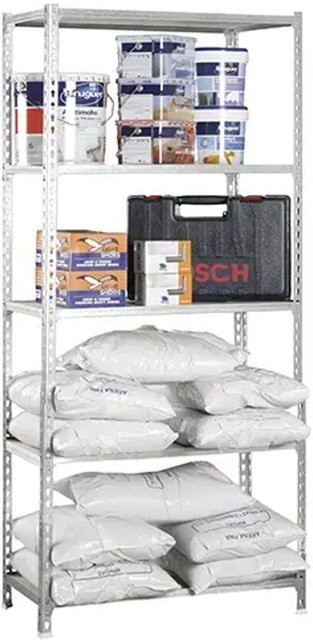 PROREGAL Schwerlastregal Big Muli in Weiß mit 5 verstellbaren Fachböden, H x B x T: 200 x 110 x 40 cm - Bild 1