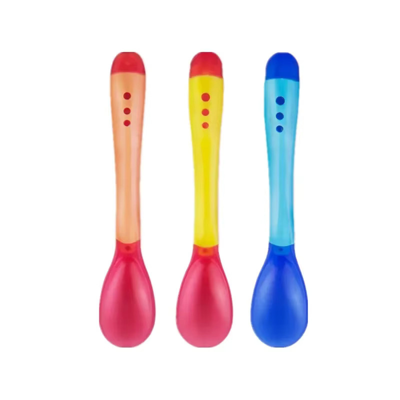 XUNYI Baby Besteckset mit Temperaturanzeige für Neugeborene und Kinder, ergonomisch, rot und mehrfarbig - Bild 2