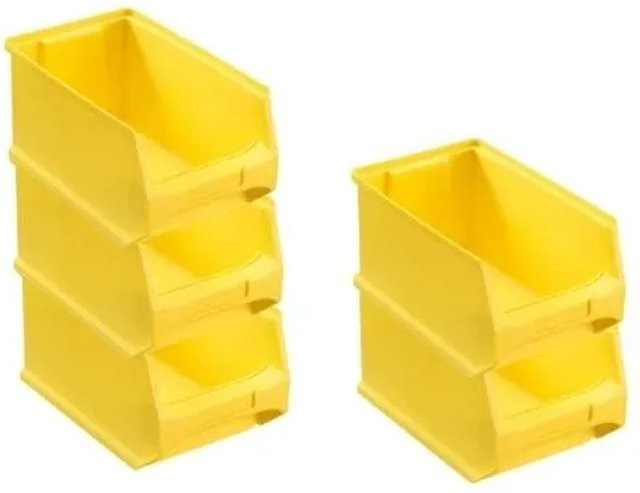 PROREGAL SparSet 5 x Sichtlagerboxen Gelb, H x B x T: 12,5 x 14,5 x 23,5 cm - Bild 1
