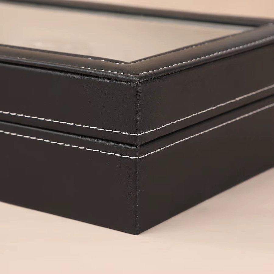 DELESYS Uhrenbox, PU-Leder, Schwarz, 10 Positionen - Bild 4