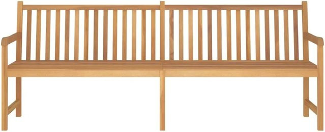 vidaXL Gartenbank aus Massivholz Teak in Braun, B/T/H: 228 x 62,5 x 90 cm - Bild 1