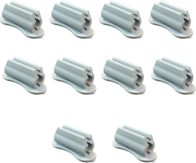 10 Stück Silikon Stifthalter mit Clip, selbstklebend, grau - Bild 1