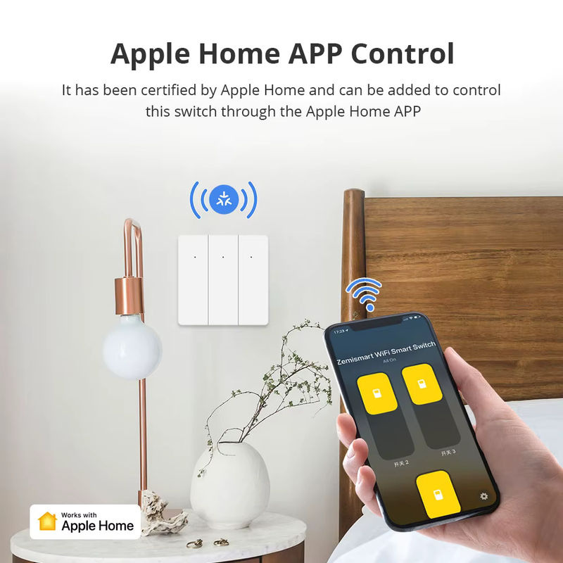 Zemismart Matter WiFi-Wandlichtschalter in Weiß mit neutralen Drucktastenschaltern, kompatibel mit SmartThings und Google Home Control - Bild 3
