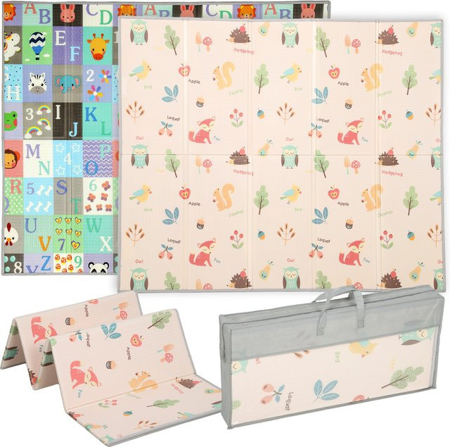Aiyaplay Umkehrbare faltbare gepolsterte BabySpielmatte aus wasserdichtem XPE, bunte Aktivitätsmatte für Babys, B/B: 150 x 180 cm - Bild 1