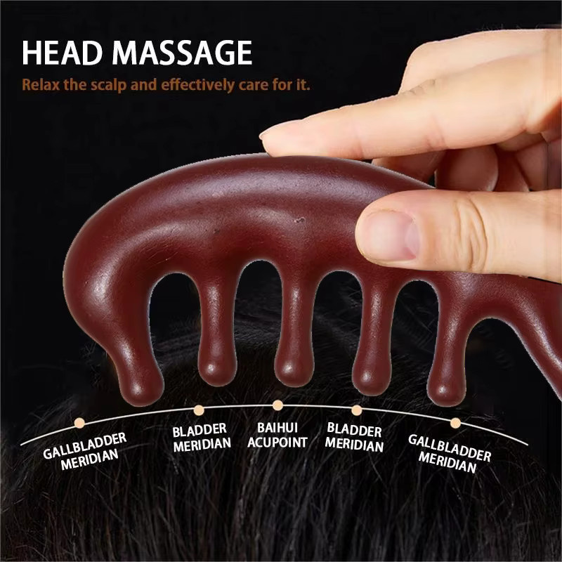 Massage Kamm aus Harz, breite Zähne, Unisex - Bild 4