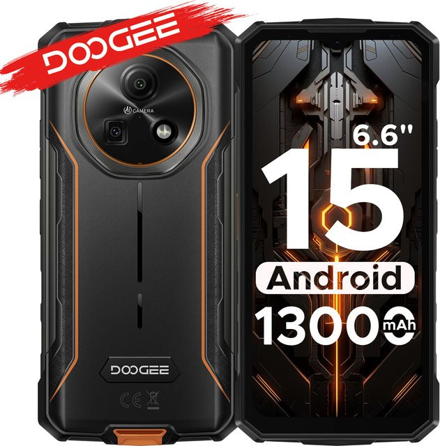 DOOGEE Fire 5 Robustes Smartphone mit 6,6 Zoll Display, 12GB RAM, 64GB ROM, Android 15 und NFC in Schwarz oder Grün - Bild 1