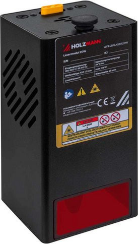 Holzmann-Maschinen Lasermodul CTF45PLASER20W mit 20W für CNC Tischfräsmaschine, schwarz - Bild 1