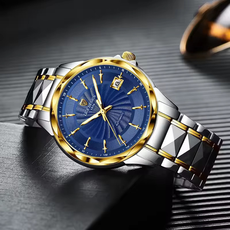 LIGE Armbanduhr Automatik, Edelstahl, Blau, Herren - Bild 2