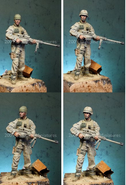 BAANFU USMC Sniper Hobby, Harzfiguren-Modellbausätze, Maßstab 1:16, unmontiert und unbemalt - Bild 1