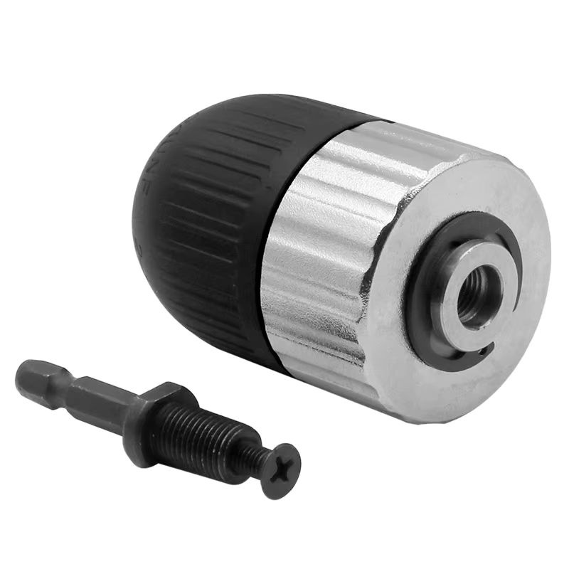 JIGONG Schlüsselloser Bohrfutter-Adapter mit Sechskantschaft und 3/8-24UNF Gewinde, Spannbereich 2-13 mm, Farbe: Silber - Bild 6